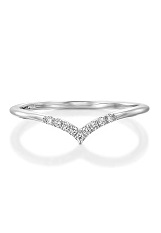 nice natural diamond v shaped white gold baby ring